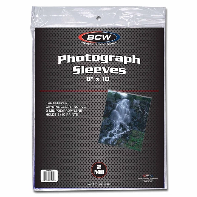 Estuche de 1000 BCW 8 x 10 Foto Mangas de Polietileno Suaves 8x10 Caja fuerte de archivo