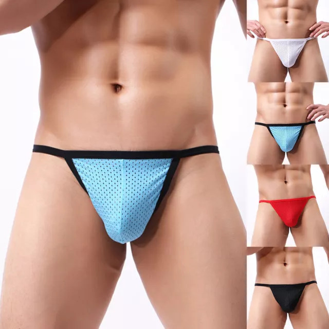 String Pour Hommes Culotte Avec Poche Bombée Micro Bikini Sous-Vêtements À #