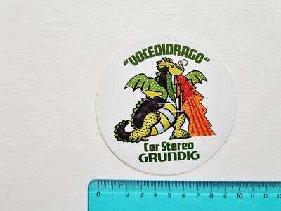 Autocollant Car Stéréo Grundig Vocedidrago Timbre Vintage 80s Original 