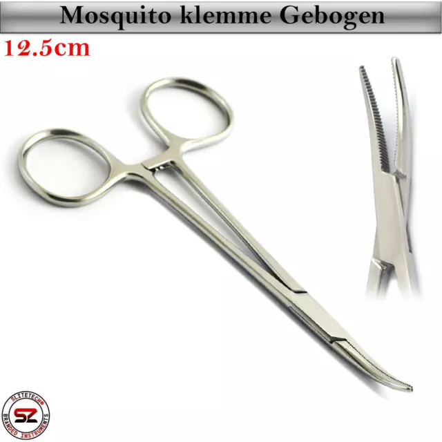 Arterienklemme Mosquito Klemme Zange Hakenlöser 12.5 cm OP Gefäß gebogen