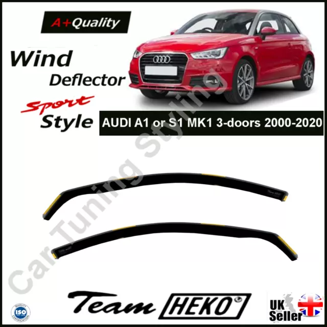 AUDI A1 or S1 MK1 3-Doors 2012-2018 2-pc Wind Deflectors HEKO Tinted