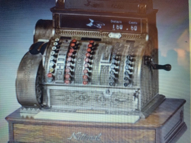 Antique 1908 Brass National Cash Register NCR 452