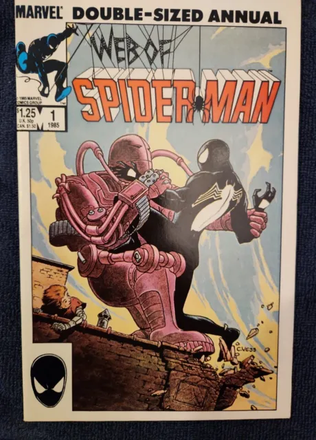 Web of Spider-Man Annual 1 (1985) White Pages Black Suit