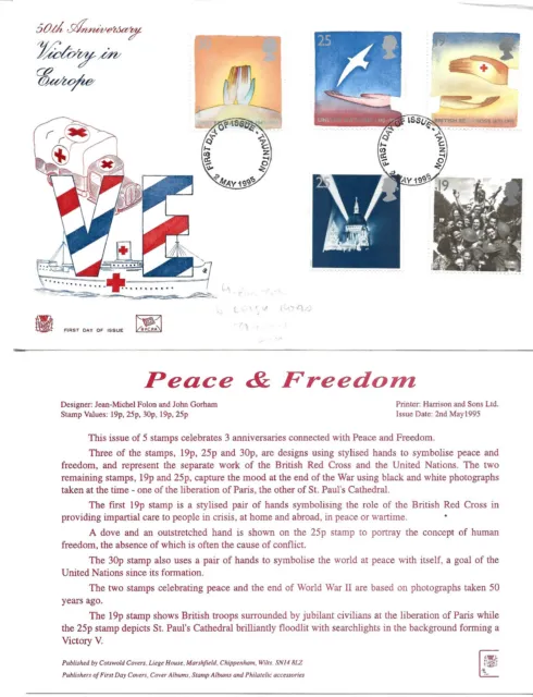 Gb Fdc 1995 Peace & Freedom-Victory In Europe-Stuart Cover