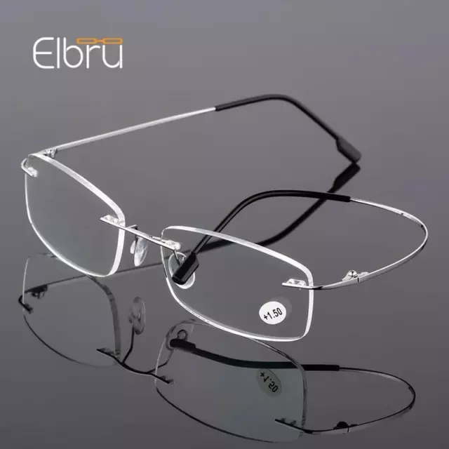 Gafas De Lectura De De Titanio Ultraligeras Sin Montura Presbicia +1 a +4 Unisex