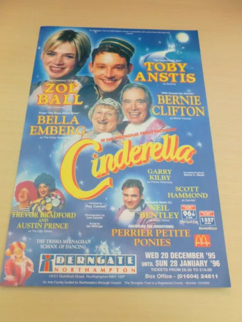 Zoe Ball Bella Emberg Bernie Clifton Cinderella Northampton Pantomime Flyer 1995