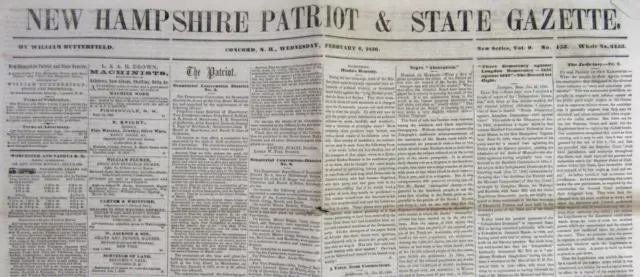 New Hampshire Patriot Newspaper Slavery Abolition Bleeding Kansas Territory 1856