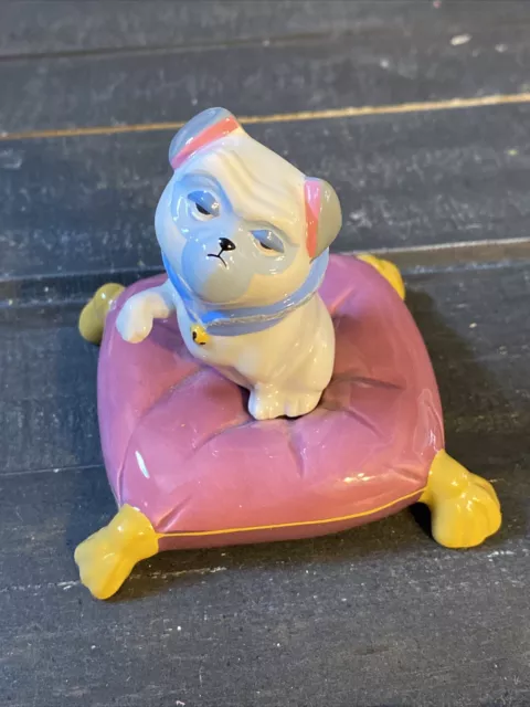 Percy The Pug On A Pillow Disney Store Pocahontas Ceramic Figurine - MINT