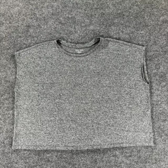 Eileen Fisher Womens Shirt Medium Gray Oversized Organic Cotton Hemp Blend Top