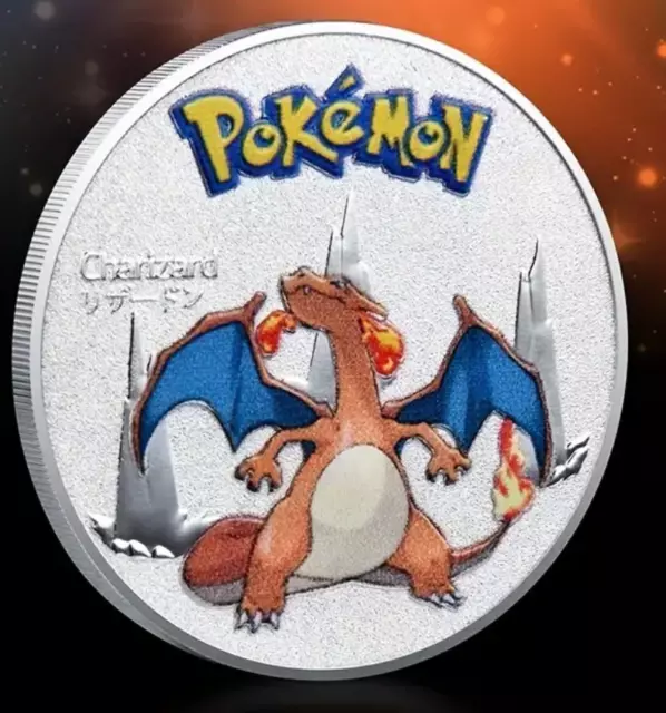 Charizard Silver Metal Coin - MINT/NEW - Pokemon Collectors 1oz. 1.57"x1.57"