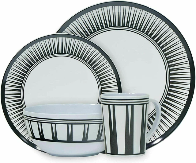 16Pc Dinner Set Melamine Crockery Camping Picnic Party Tableware Plates Bowl Mug