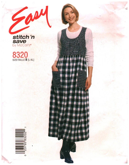 8320 Vintage McCalls SEWING Pattern Misses Loose Fitting Pullover Jumper Dress