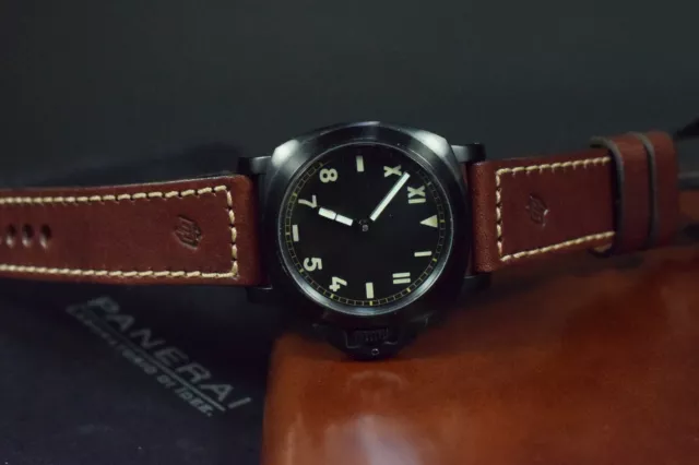 Correa Reloj 26 24 22 Mm Amaro Pam Marron Genuino Cuero Apta Panerai Ma Strap 2