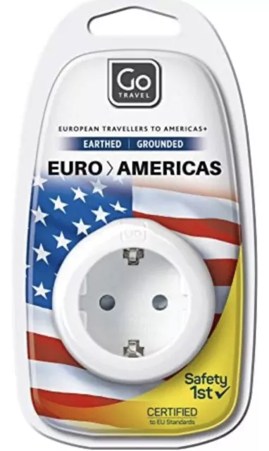 Go Travel Europe to America Reisestecker Adapter brandneu