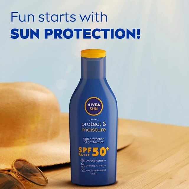 NIVEA Sun Lotion,SPF 50, Water Resistant Sunscreen for Men & Women, 125ml UVB UV