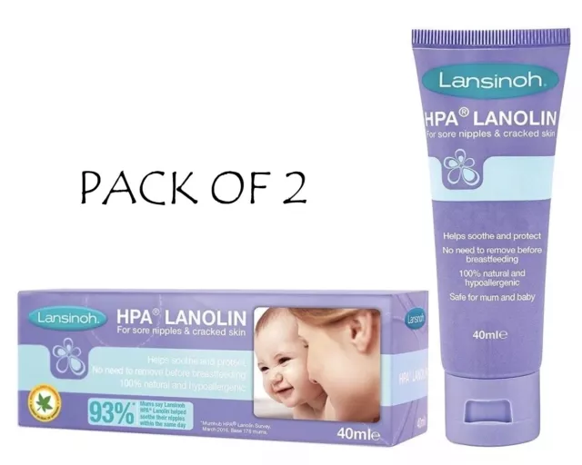 Lansinoh HPA Lanolin Brustwarze Creme für wunde Brustwarzen & rissige Haut 40ml