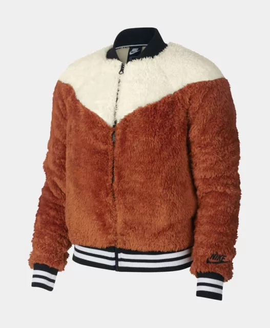 Women's nike sportswear top sherpa wolf bomber jacket