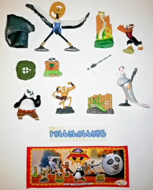 Kung Fu Panda 2 Complete Set 9 Figures With Papers Kinder Surprise Egg Toys 2011