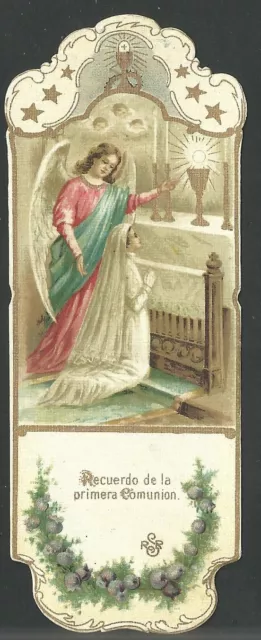 Estampa antigua del Angel de la Guarda andachtsbild santino holy card santini