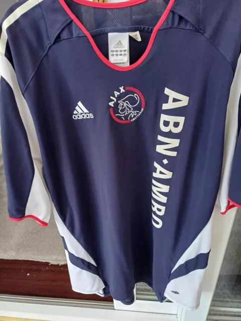 AJAX Amsterdam away Shirt 2005 XXL Blue With Red Trim Adidas See Description