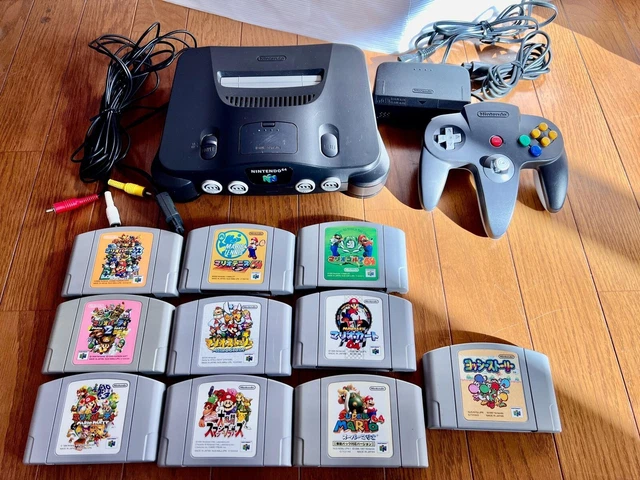 Nintendo 64 System Japanese [Console bundle with 10 games] MarioKart smash bros