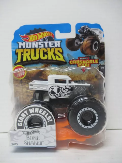 Hot Wheels Monster Trucks 2 Pack + matching cars Bone Shaker & Shark Wreak  $8Sh