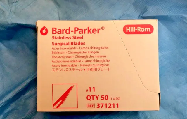 Hill-Rom Bard-Parker Stainless Carbon Surgical Blades #11 Box of 50 #371111
