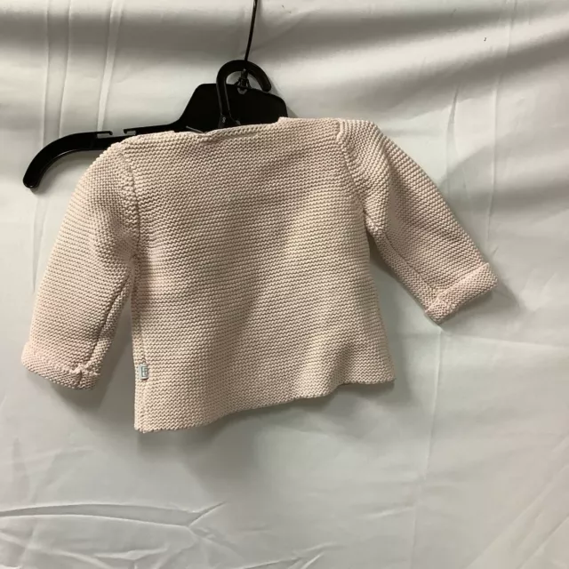 Elegant Baby Infant Sweater Pink Long Sleeves Knitted Cardigan Size 6 Month 3