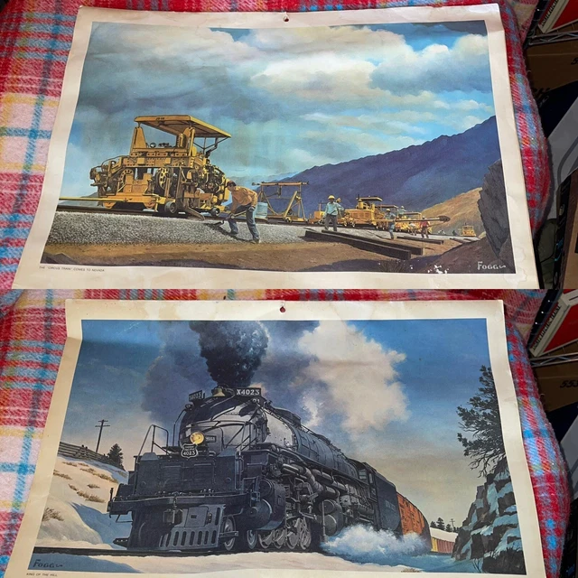 18 VINTAGE HOWARD Fogg art posters Calendar Union Pacific steam