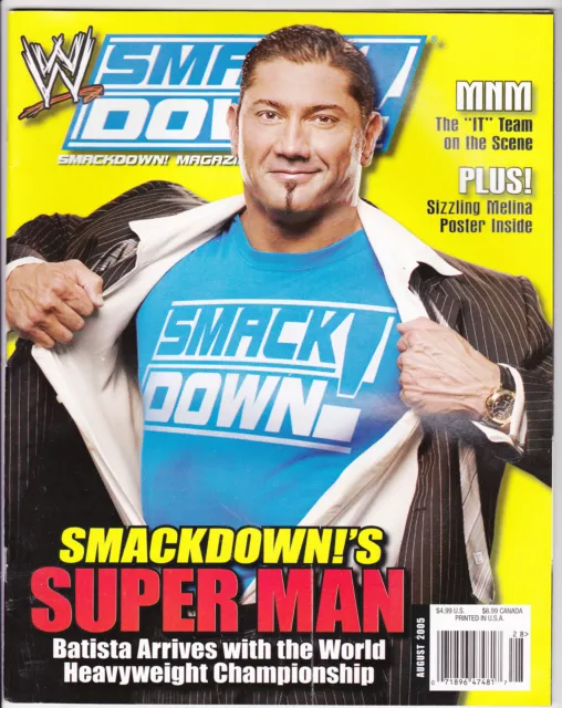 WWE Smackdown Magazine August 2005 Wrestling Batista with Melina Perez Poster