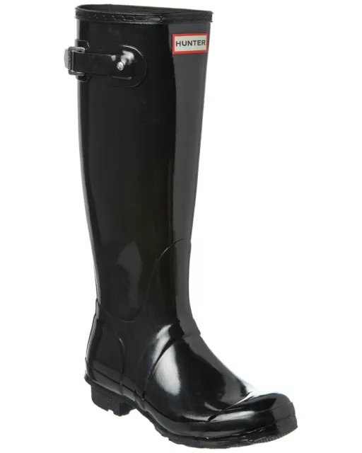 Hunter Original Tall Gloss Ladies Black Rain Boots 8 2