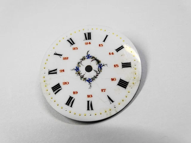 Cadran De Montre Gousset Ancien 43mm « Chronomètre Du Vésuve » En émail - Vintage Authentique