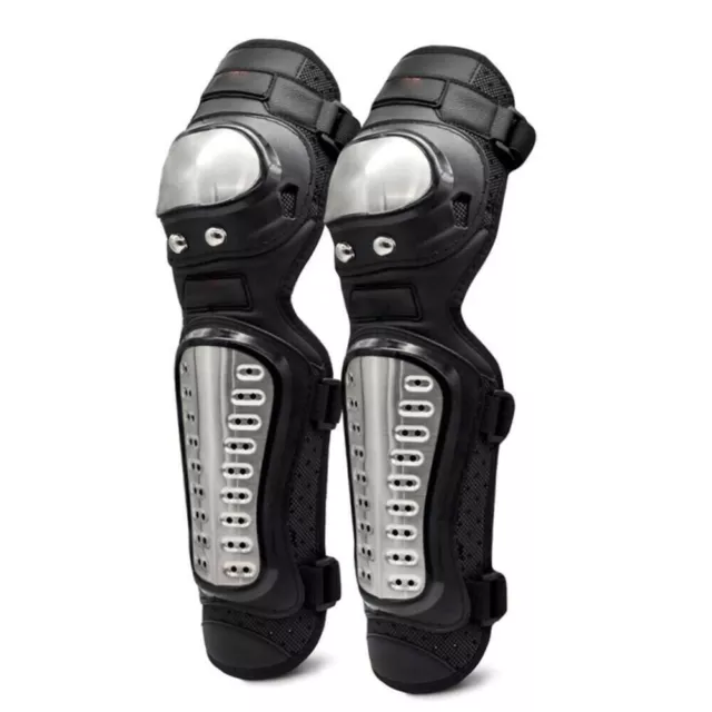 Adult Motorcycle Knee Pads Stainless Steel Motocross Shin Guards MTB Protector