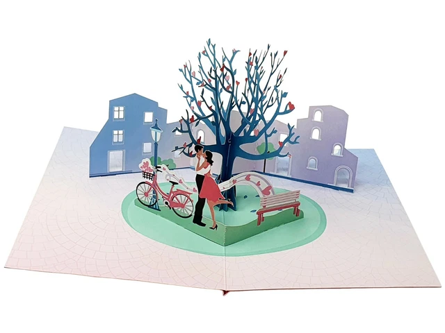 Biglietto Di Auguri Pop-up 3D Per Nozze, Coppia Di Sposi, Fatto A Mano, Con Busta, Cologne Cards