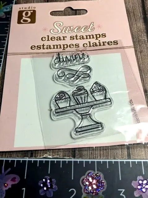 Hampton Art Studio G Sweet Cupcakes Divine Clear Stamps