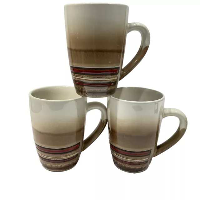 Set of 3 Better Homes & Gardens Rockport Coffee Mugs / Cups Retired - 4.75" tall