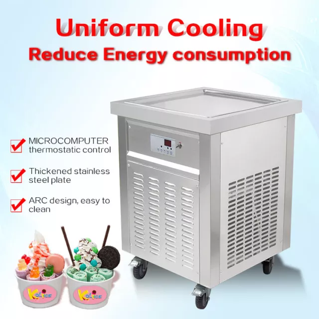 Kolice Commercial 21"x21"  ETL  Single Square Ice Pan Fry Ice Cream Roll Machine