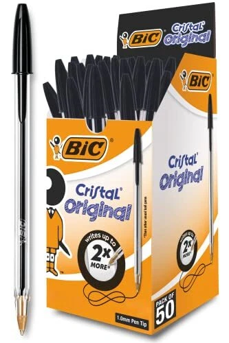 BIC Cristal Original Penne Nere a Sfera Punta Media 1.00 mm Confezione 50 Pen...