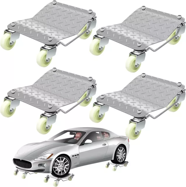 4PCS 8000LB Car Tire Skate Tyre Wheel Dolly Vehicle Auto Repair Machinery Mover