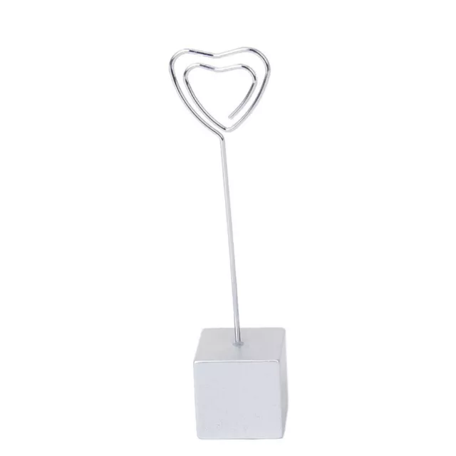 Tarjeta de forma de corazón / imagen / memo / fotocliphalter cubo base clip de alambre