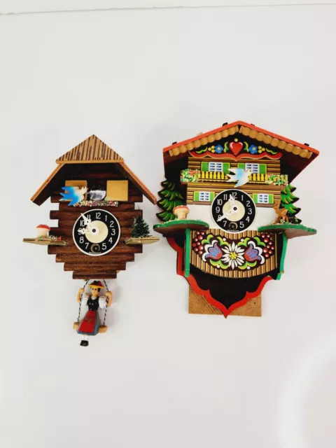 Lot Of Miniature J. Engstler  German  Bird Cuckoo Clock As Is Untested No Key