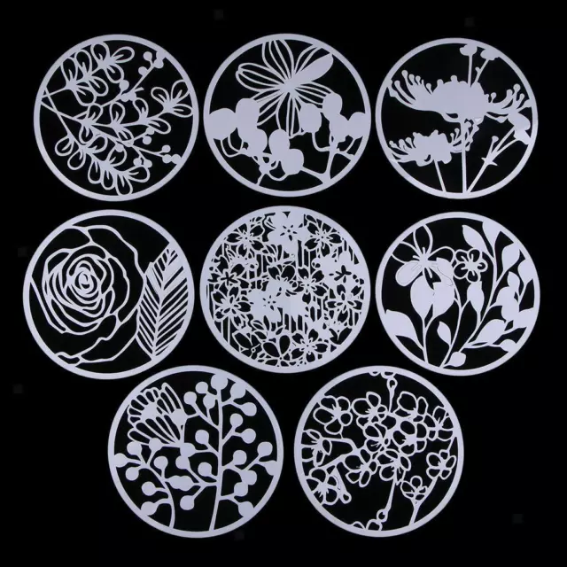 8pc Art Supply Drawing Template Flower Shape Drawing Stencil For DIY Craft
