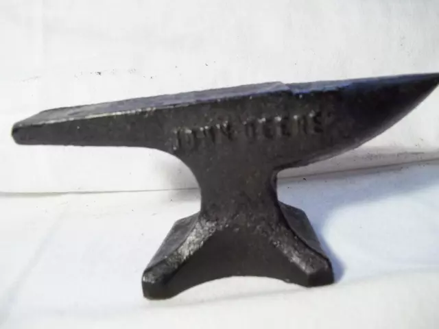 Mini Salesman Sample Cast Iron John Deere Blacksmith Tool Anvil Advertising