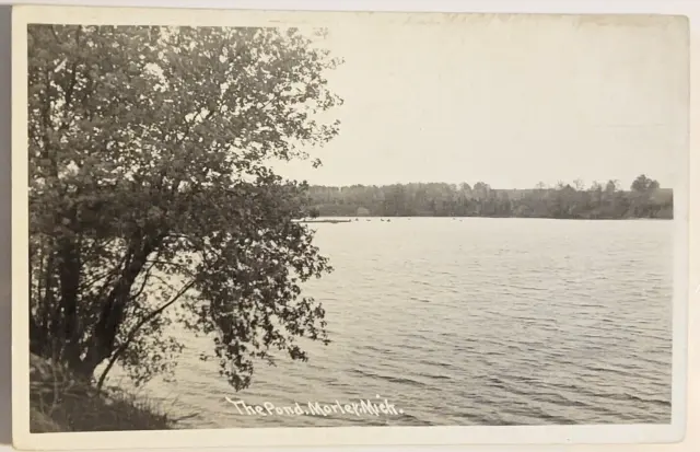 RPPC Chicaugon Lake From Pentoga ParkCrystal Falls MI 1953 Real Photo  B43