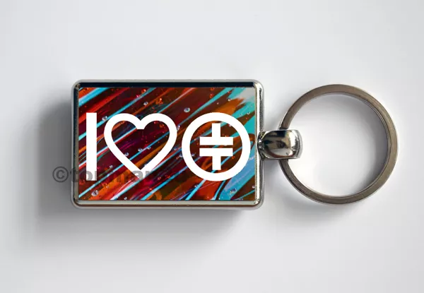 New, Quality Double Sided Metal Keyring - I Love TAKE THAT - Logo
