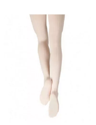 Capezio 5 Womens Size Medium Ballet Pink Footed Tights with Back Seam