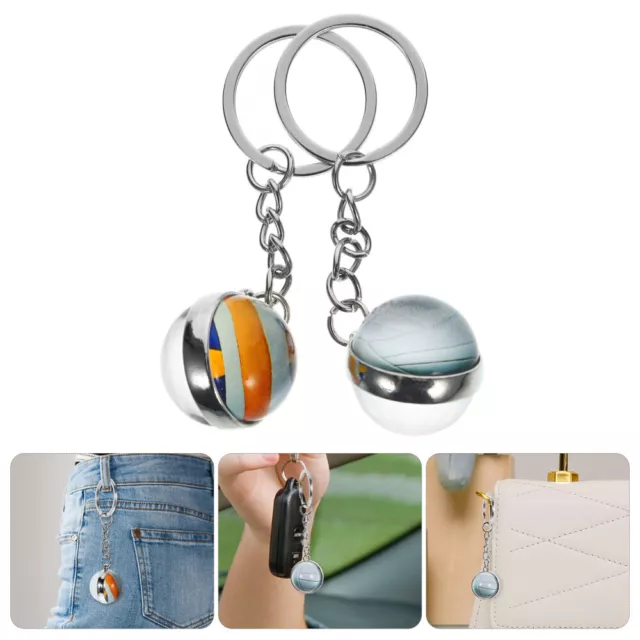 2 Pcs Volleyball Key Chain Cute Chains Keychain for Car Keys