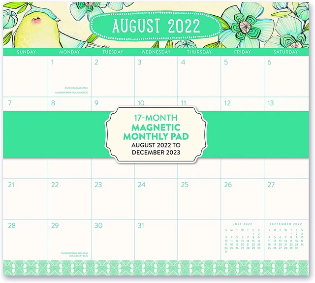 ORANGE CIRCLE STUDIO 20222023 Monthly Calendar Pad 17Month