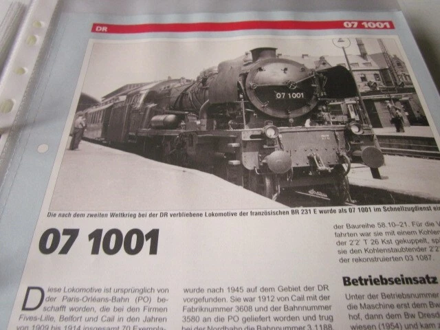 Sammellexikon Eisenbahn Dampfloks Db Und Dr Ddr Dr 07 001 Ex Sncf 231 E Sammellexikon Eisenbahn Dampfloks Db Und Dr Ddr Dr 07 001 Ex Sncf 231 E
