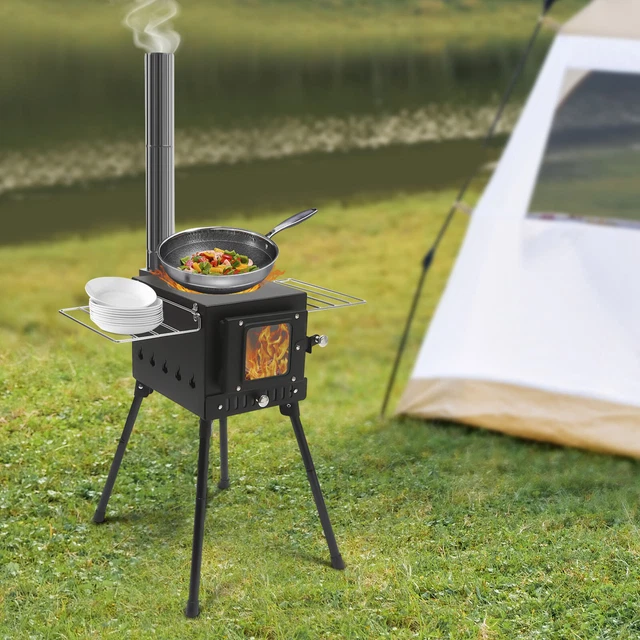 Tavolo da campeggio con gambe pieghevoli in metallo, 100% Made in Italy